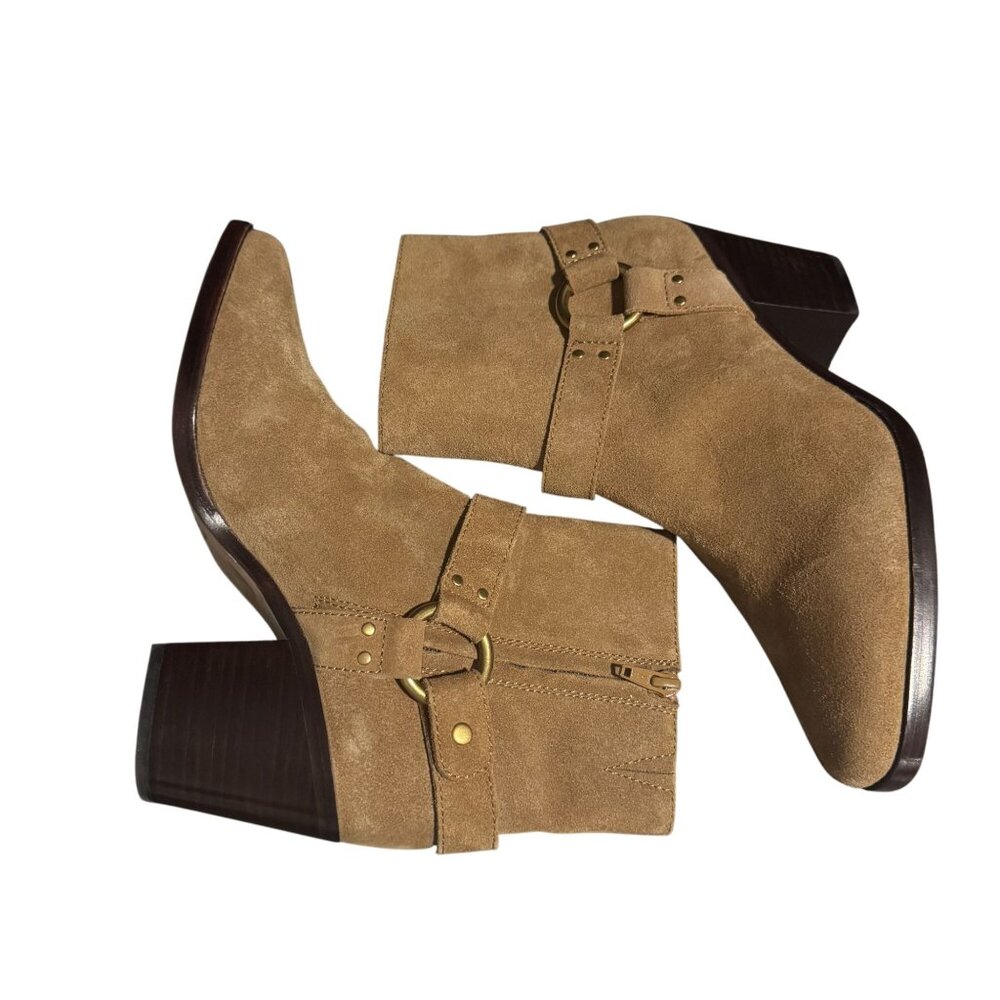 Paige Edie Ankle Boots Womens Brown Suede Leather Square Toe Bootie, Size 9 NWOB - Picture 7 of 10